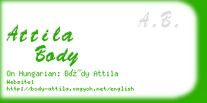 attila body business card